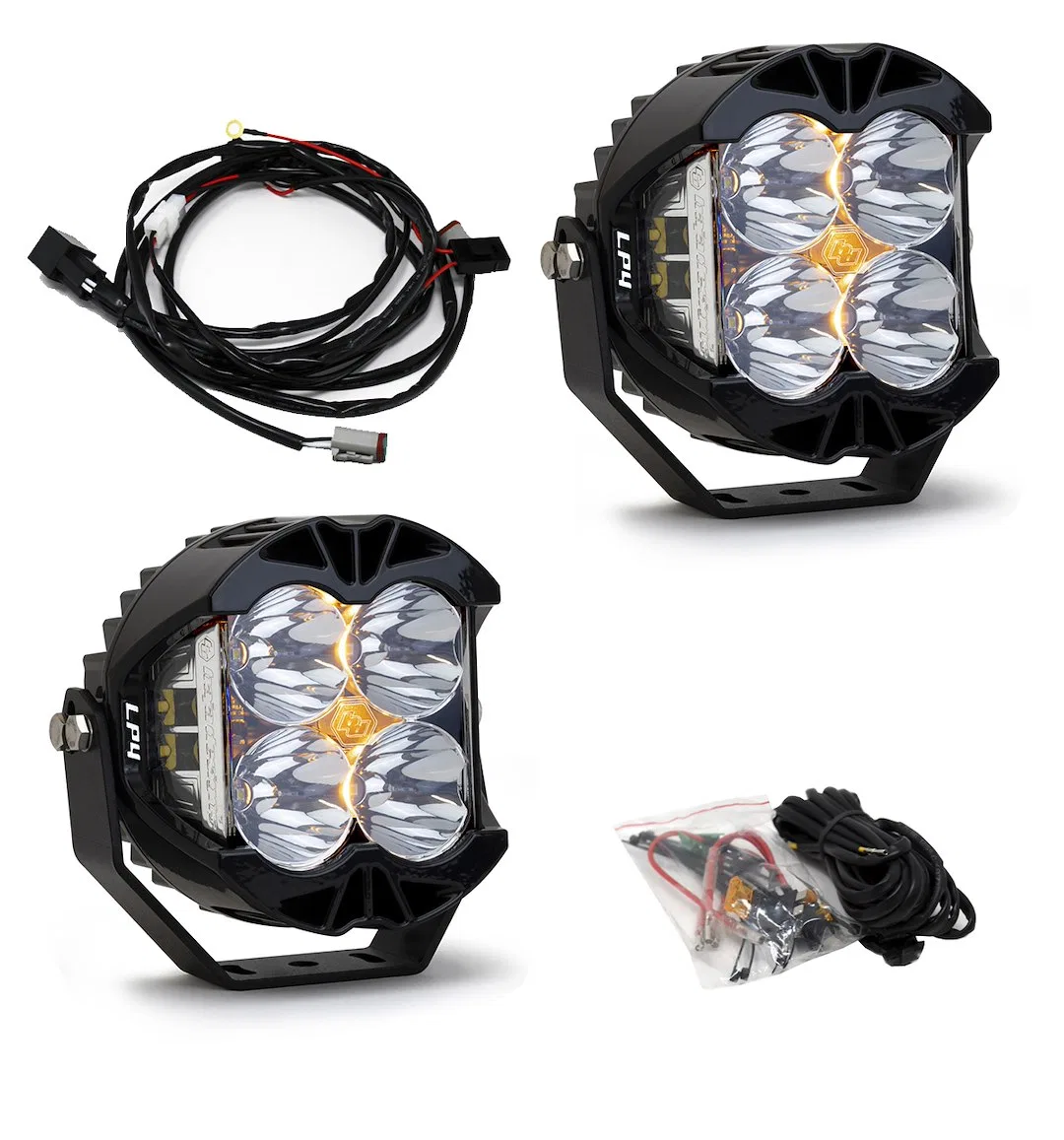 297801 – BAJA DESIGN Driving/ Fog Light, LED Bulb 4 LED Bulbs 5.1 Inch Round 60 Watt Forward Projecting Light/ 15 Wat...